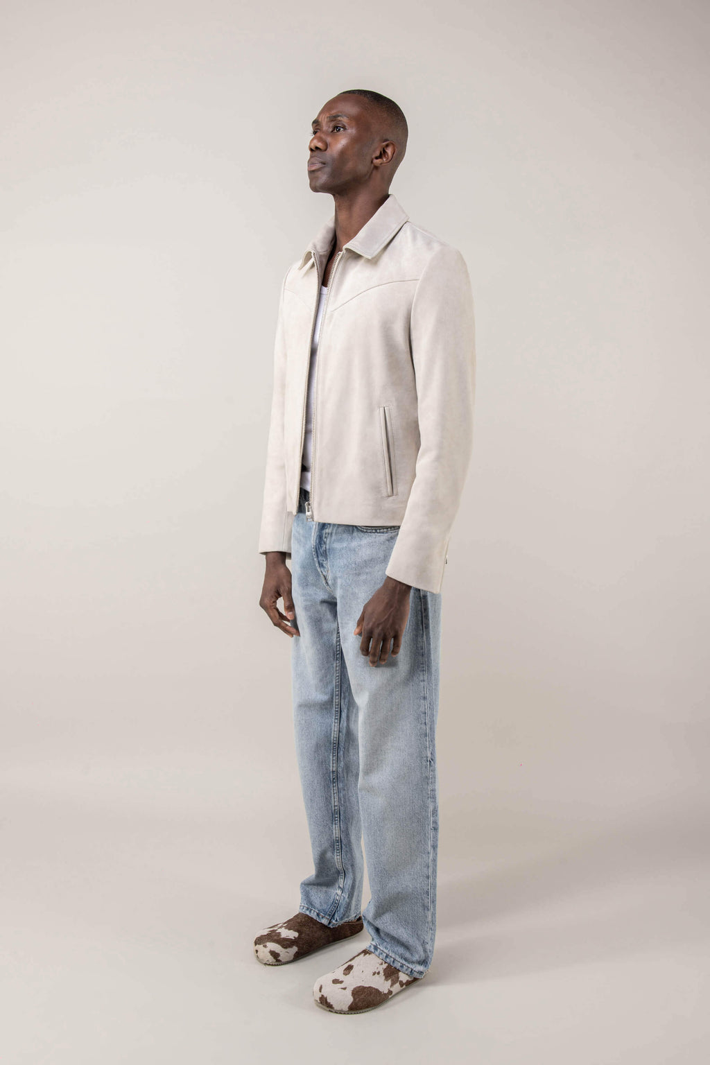 Hendrix: Sandstone Suede Leather Jacket