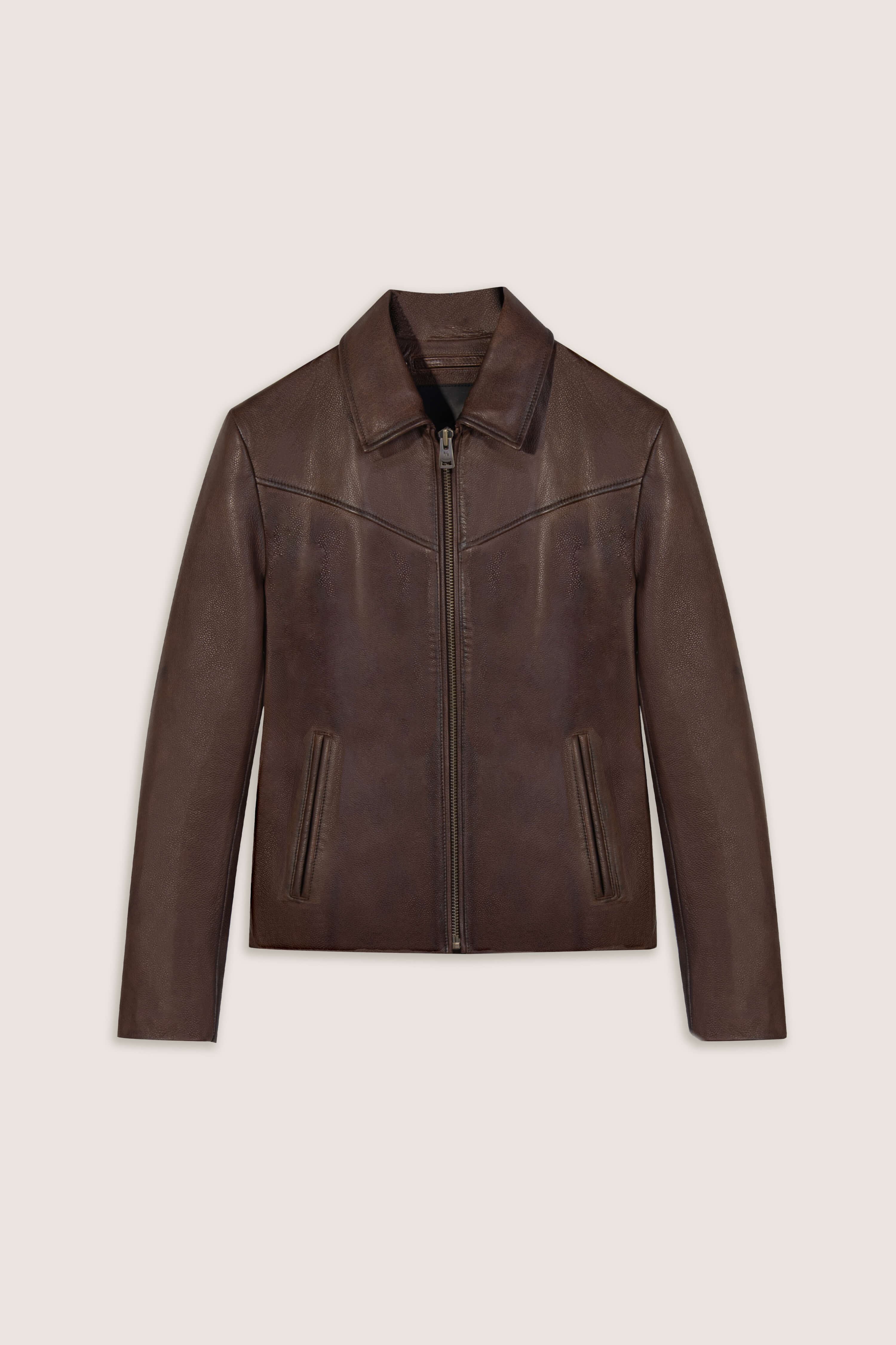 Hendrix: Vintage Brown Leather Jacket Tall