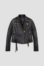 Jaws 3.0 Brushed Gold Hardware Leather Jacket