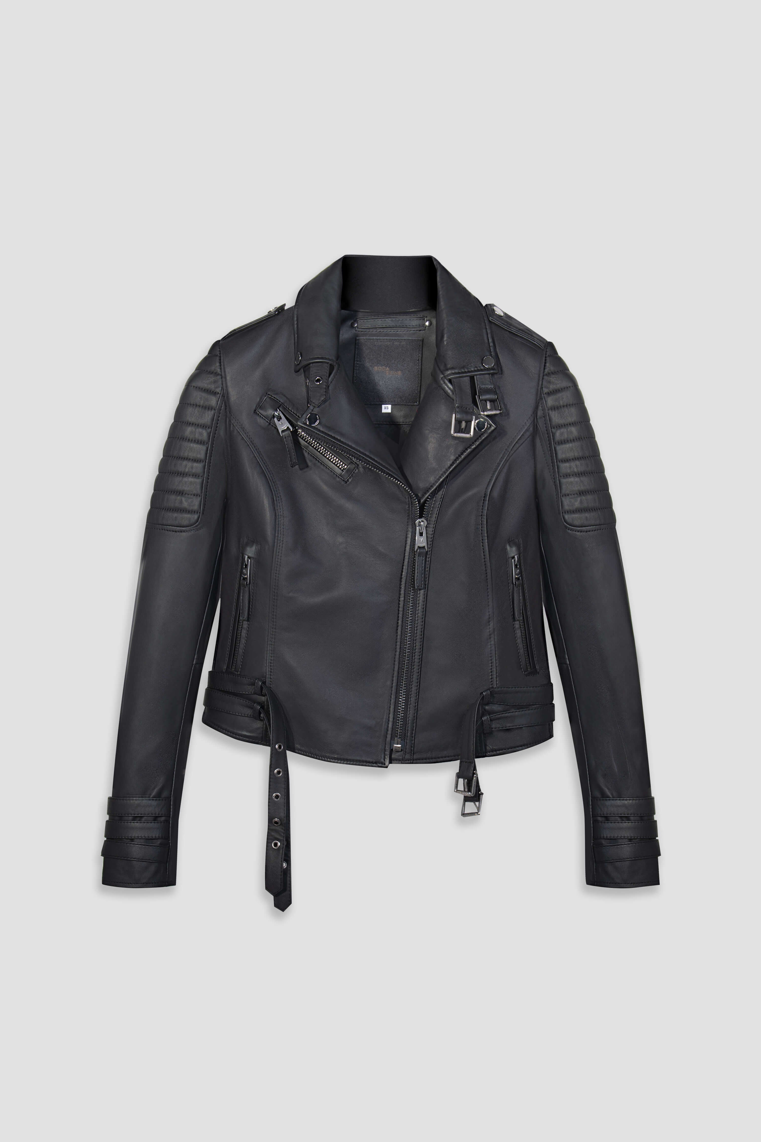Jaws 3.0 Gloss Black Hardware Leather Jacket