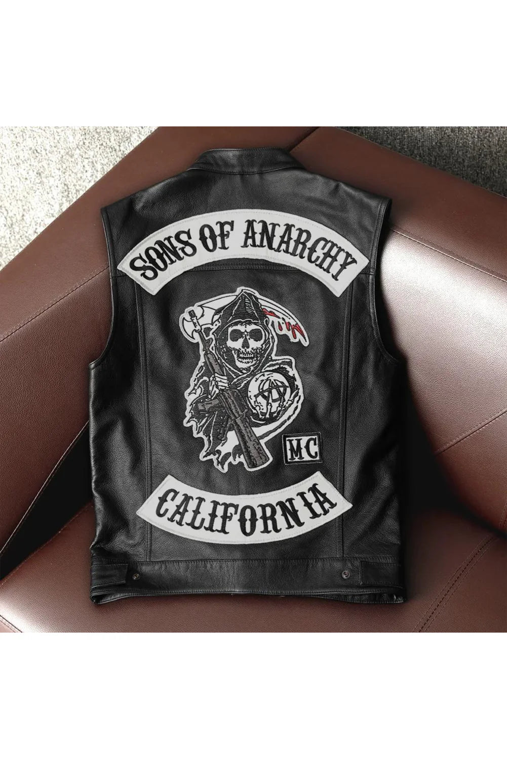 Sons of Anarchy Vest | California & SAMCRO Vest | Motorcycle Leather Vest