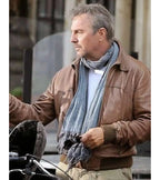 Ethan Renner 3 Days To Kill Kevin Costner Brown Leather Jacket
