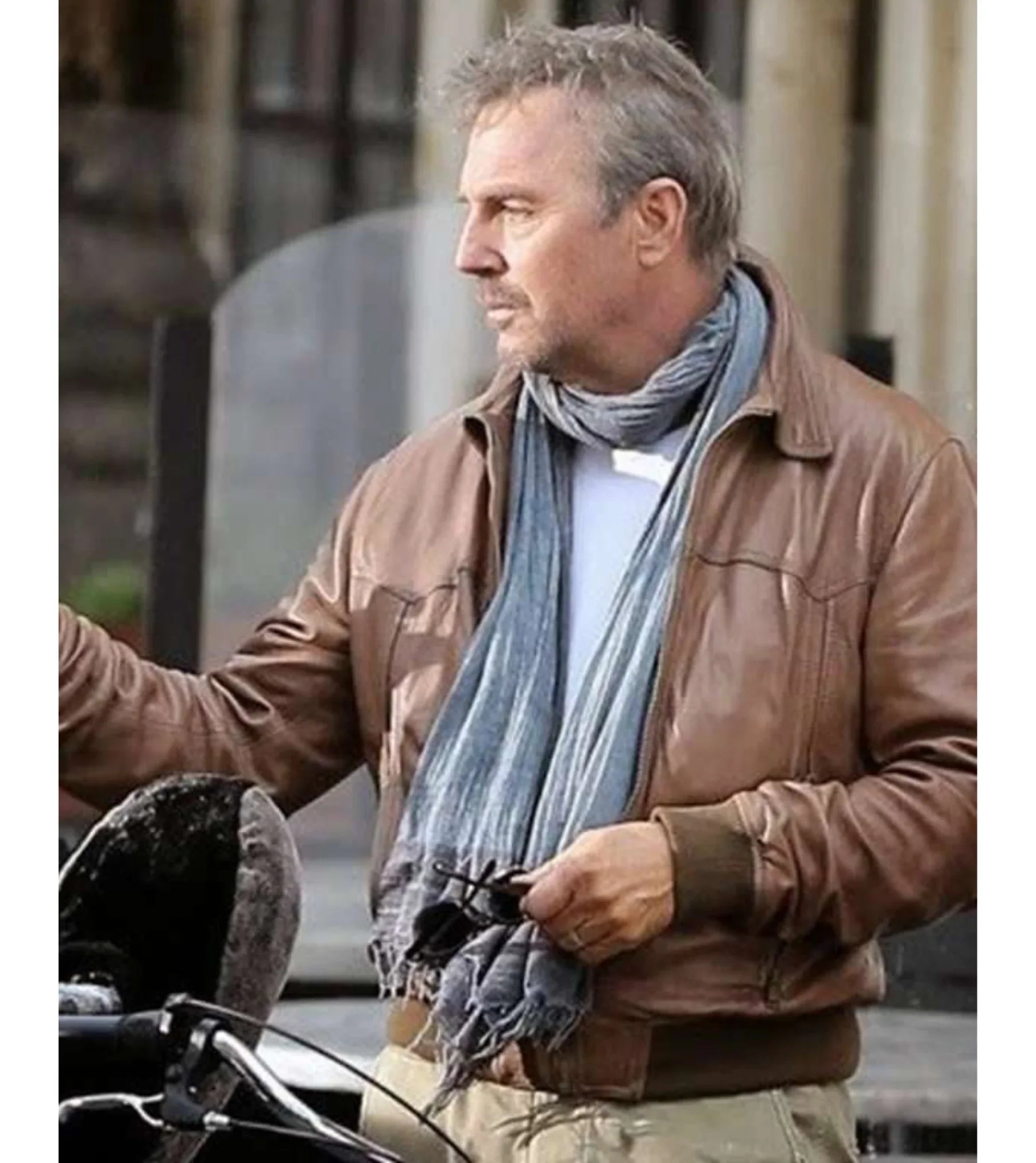 Ethan Renner 3 Days To Kill Kevin Costner Brown Leather Jacket