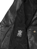 Kim Women's Black Double Breasted Leather Blazer