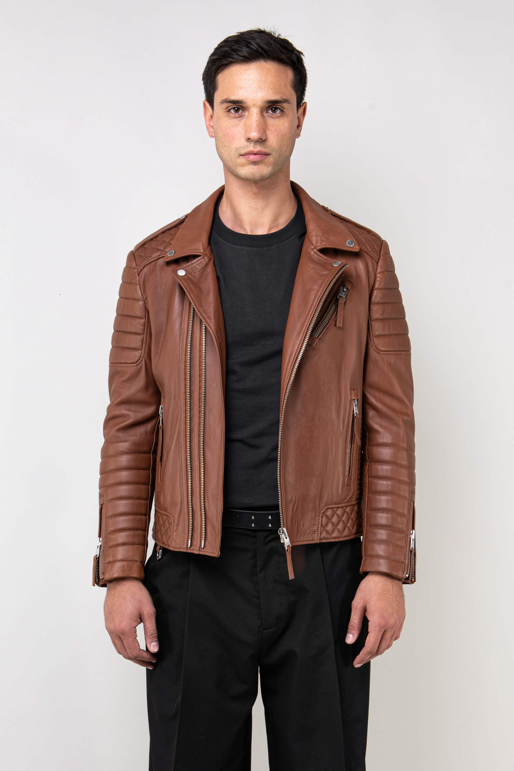 Kay Michaels 3.0 Tall: Retro Brown Leather Jacket (Man)