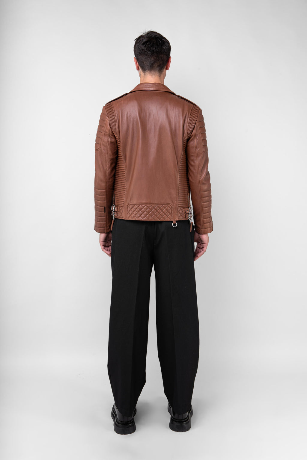 Kay Michaels 3.0 Tall: Retro Brown Leather Jacket (Man)