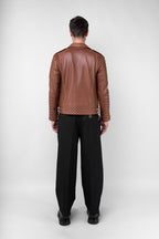 Kay Michaels 3.0 Tall: Retro Brown Leather Jacket (Man)