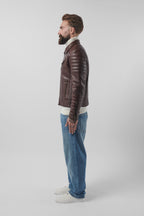 Kay Michaels 3.0 Tall: Antique Brown Leather Jacket (Man)
