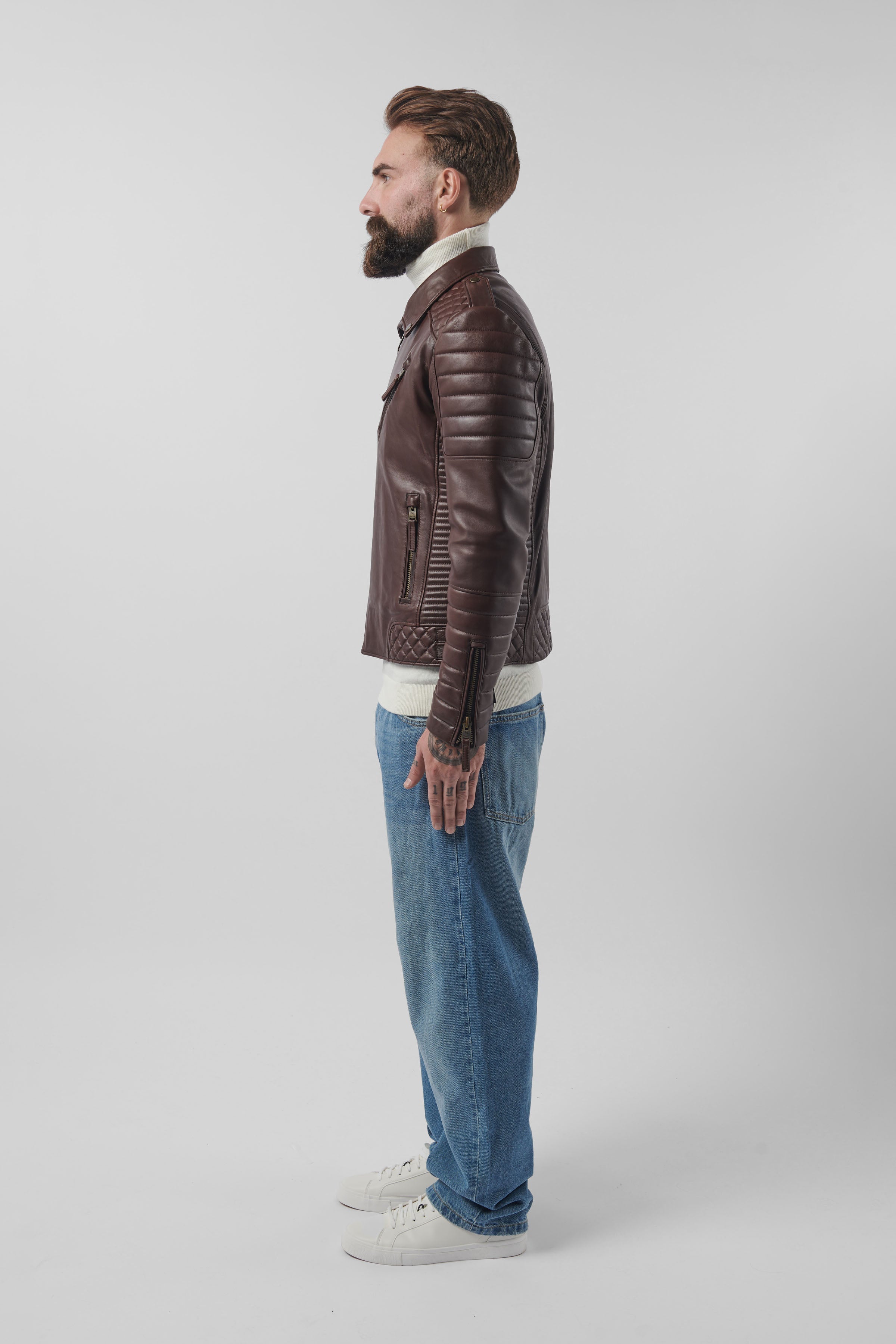 Kay Michaels 3.0: Antique Brown Leather Jacket (Man)