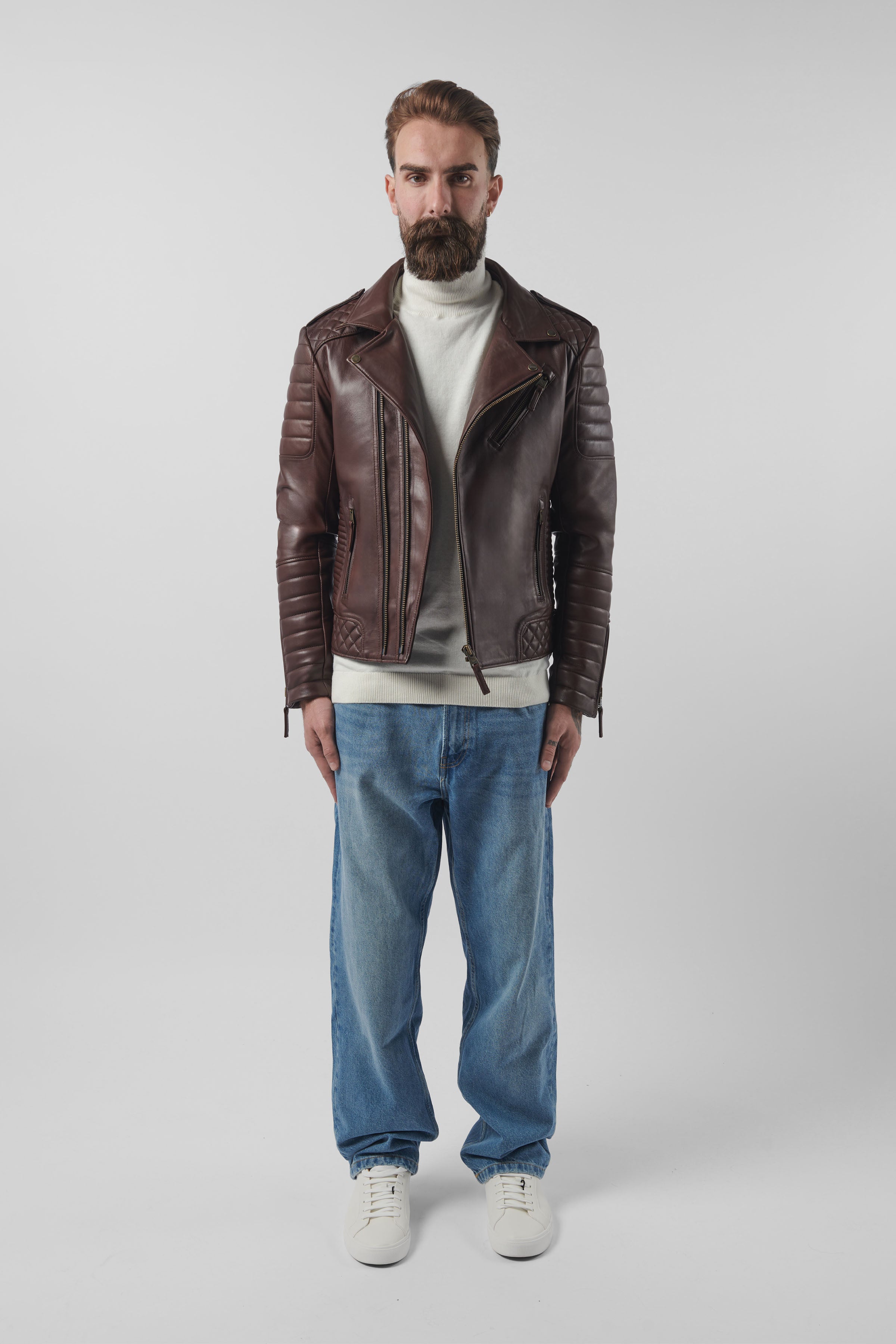 Kay Michaels 3.0: Antique Brown Leather Jacket (Man)