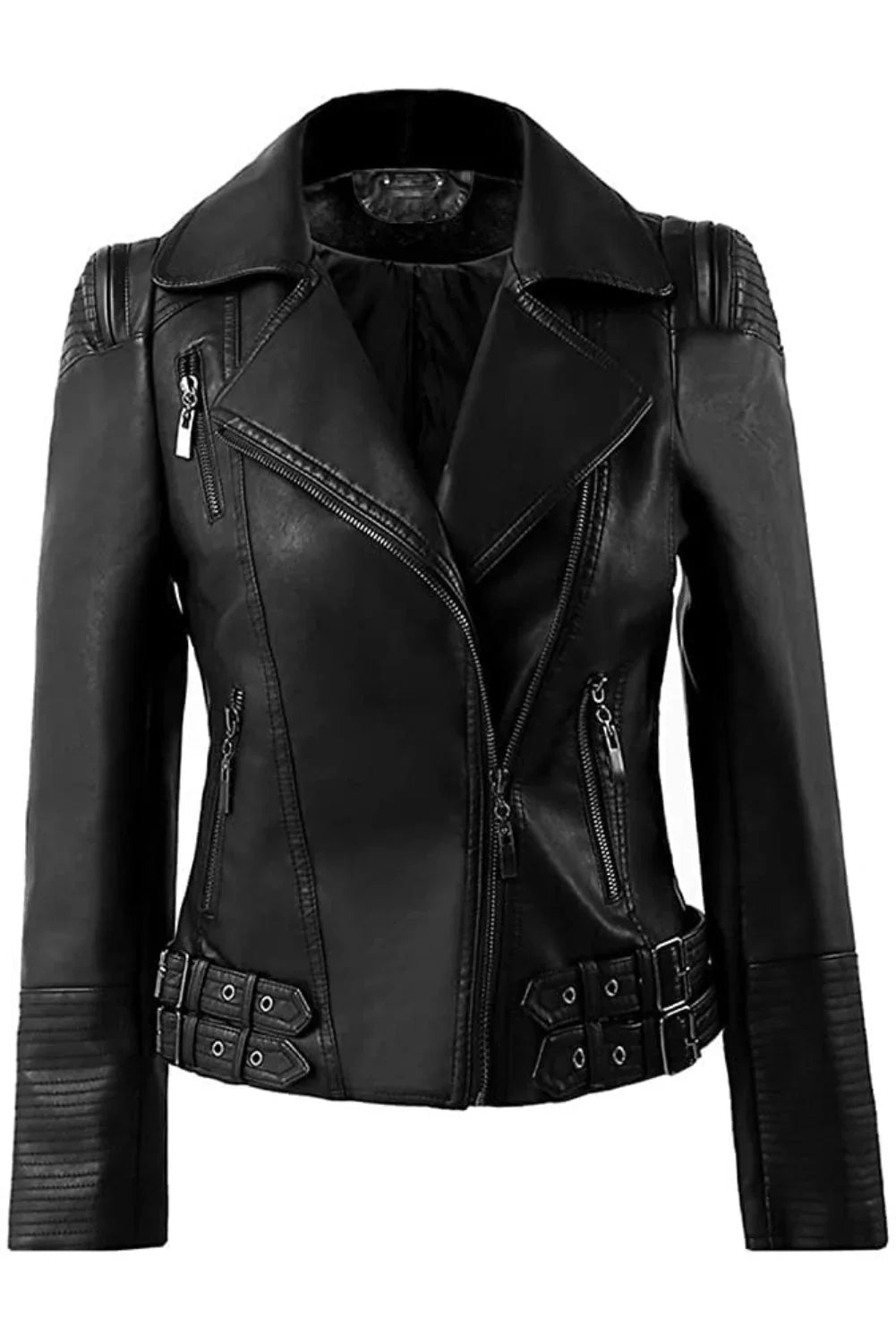 Alice Black Leather Biker Jacket
