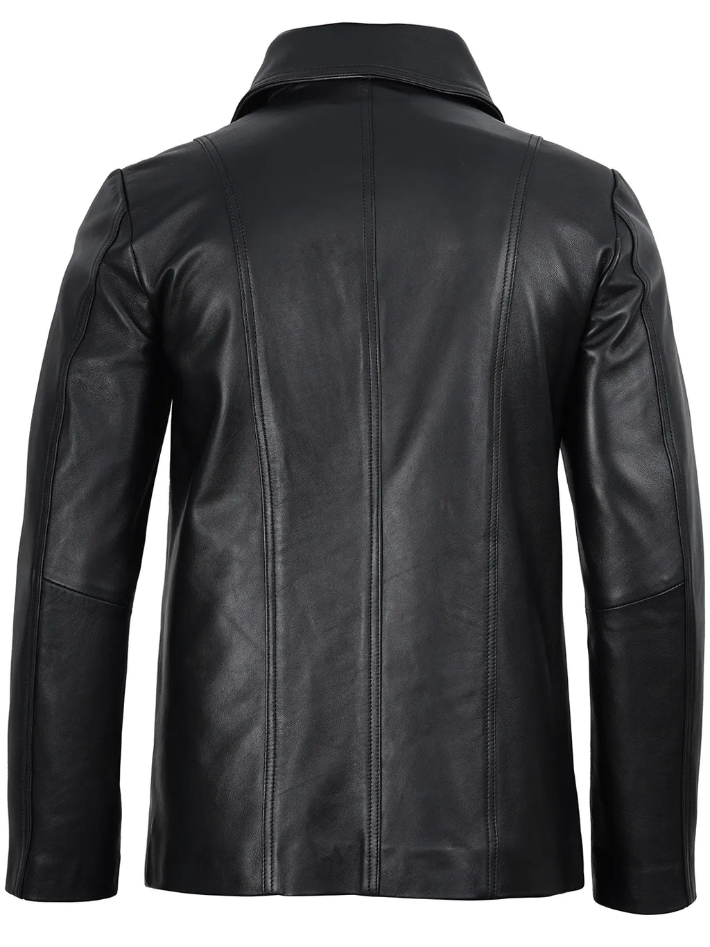Surrey Men's Two Button Black Leather Blazer