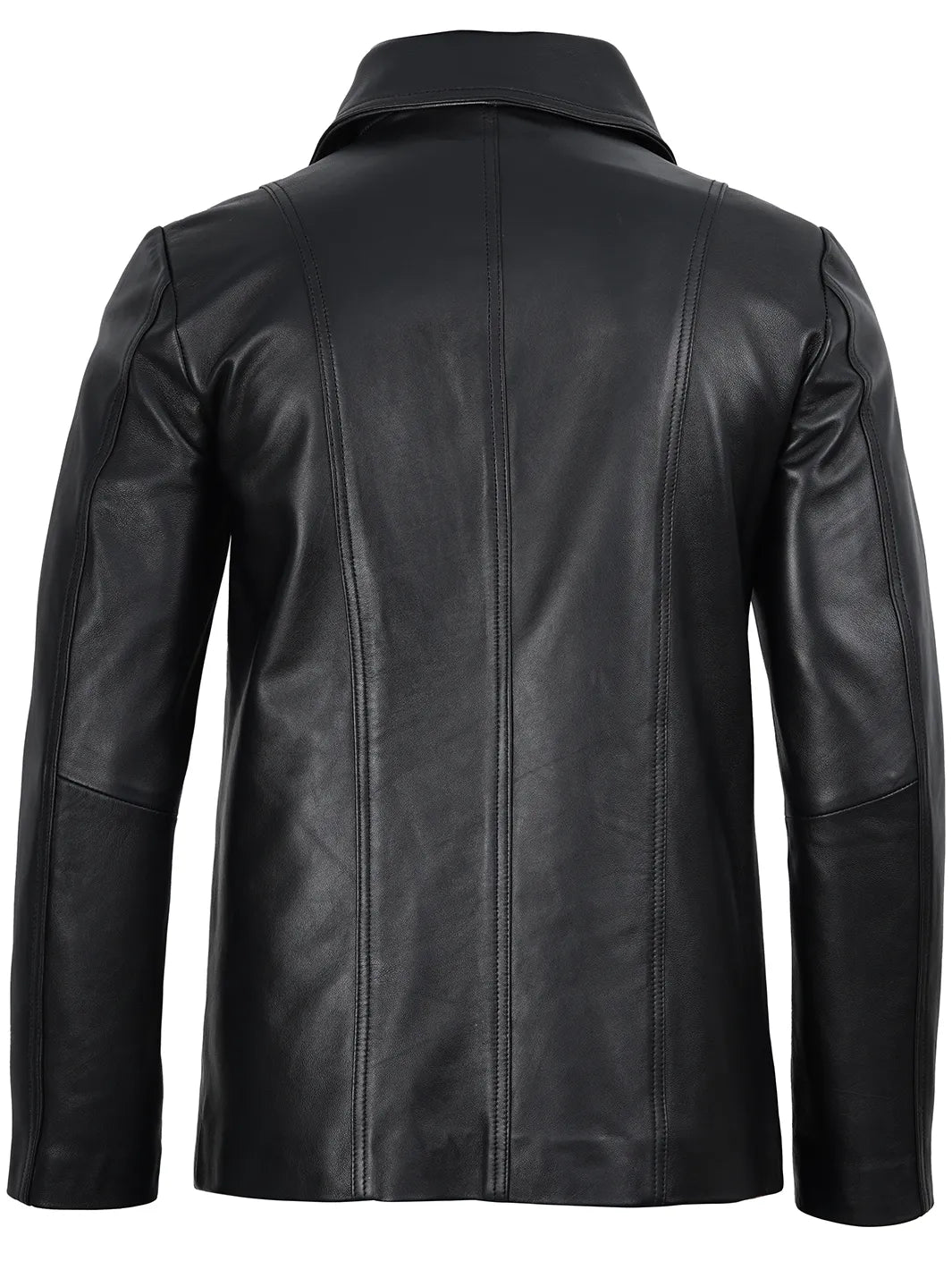 Surrey Men's Two Button Black Leather Blazer