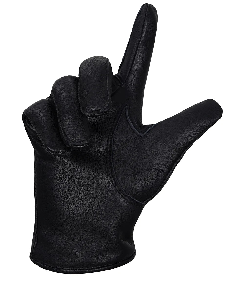 Men's Real Leather Black Gloves