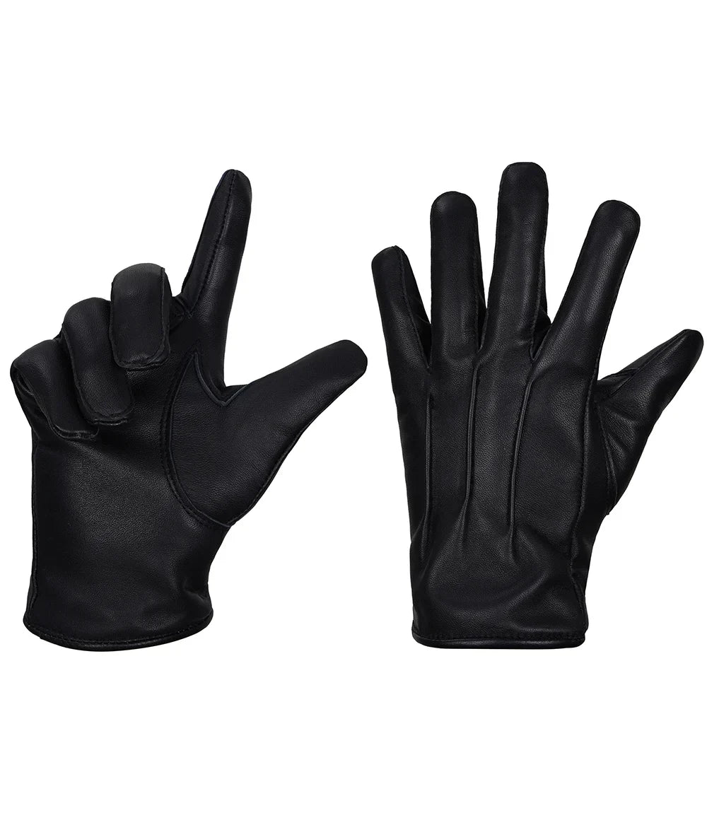 Men's Real Leather Black Gloves