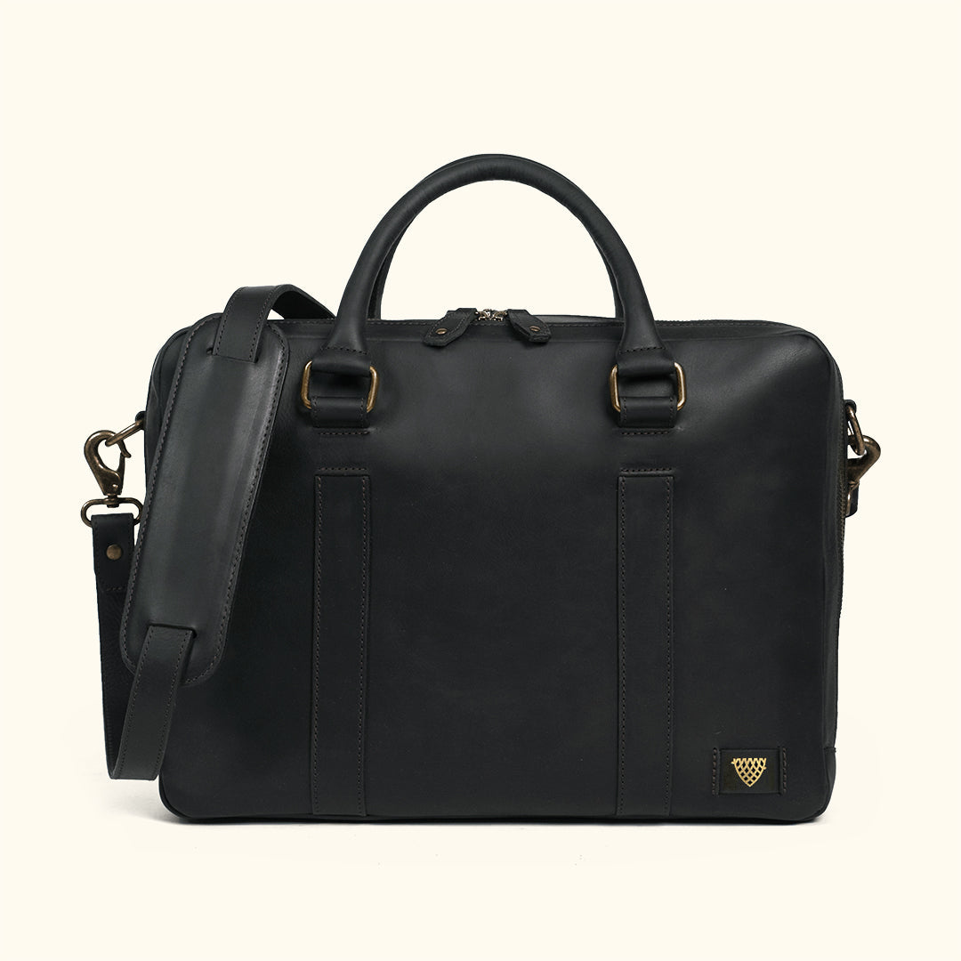 Limited Edition Jefferson Leather Briefcase | Black
