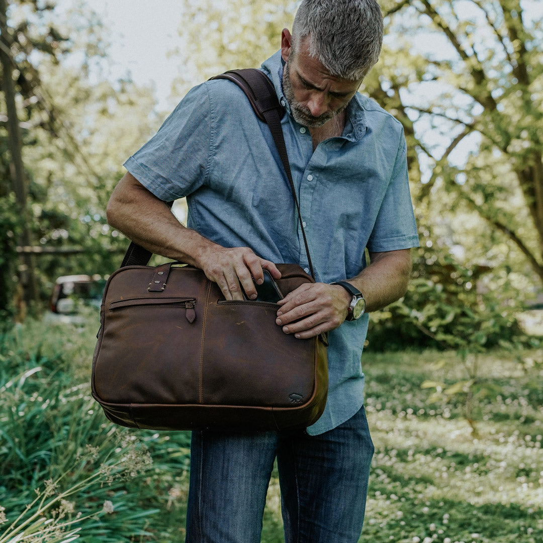 Walker Leather Pilot Bag | Vintage Oak