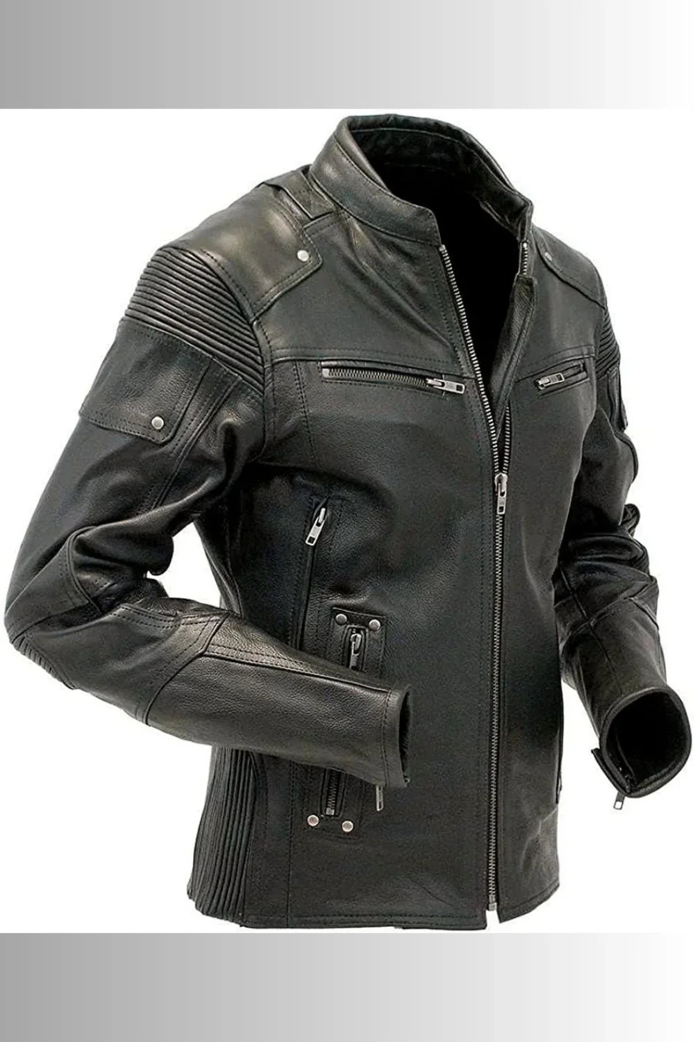 Noah Black Leather Biker Jacket