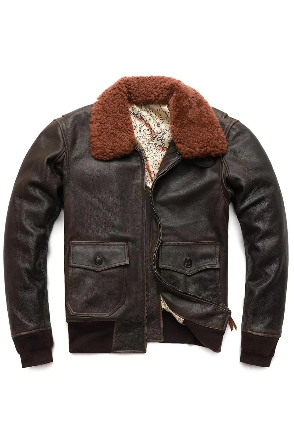 Airin G-1 Brown Leather Bomber Jacket