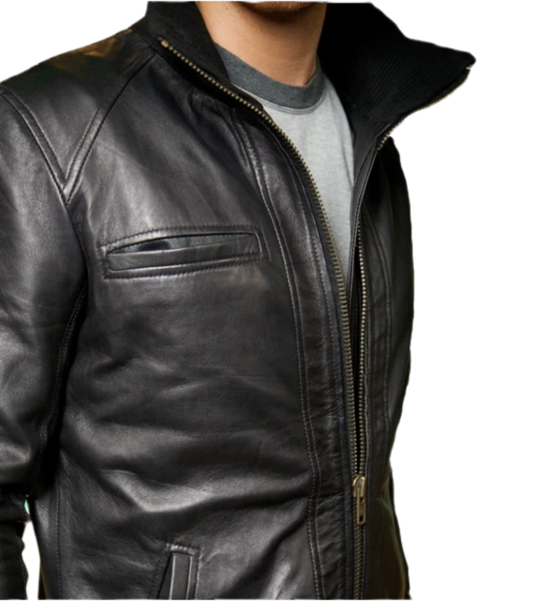 Adriel Stylish Slim Fit Black Leather Jacket