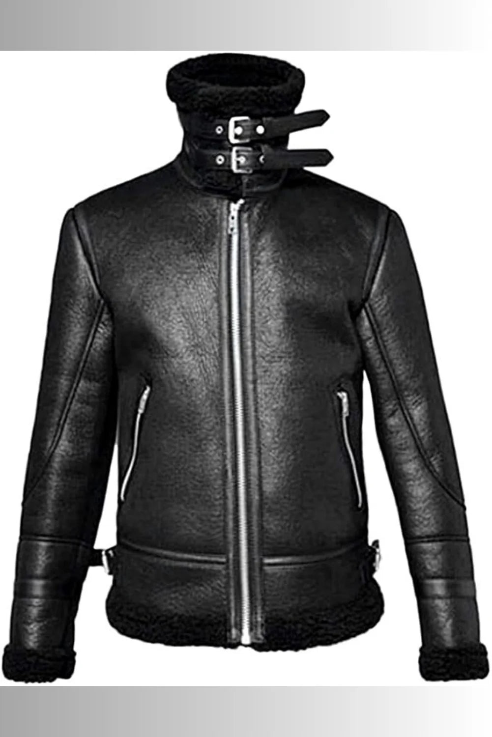 Francis B-3 Black Leather Bomber Jacket