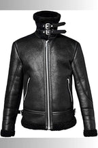 Francis B-3 Black Leather Bomber Jacket