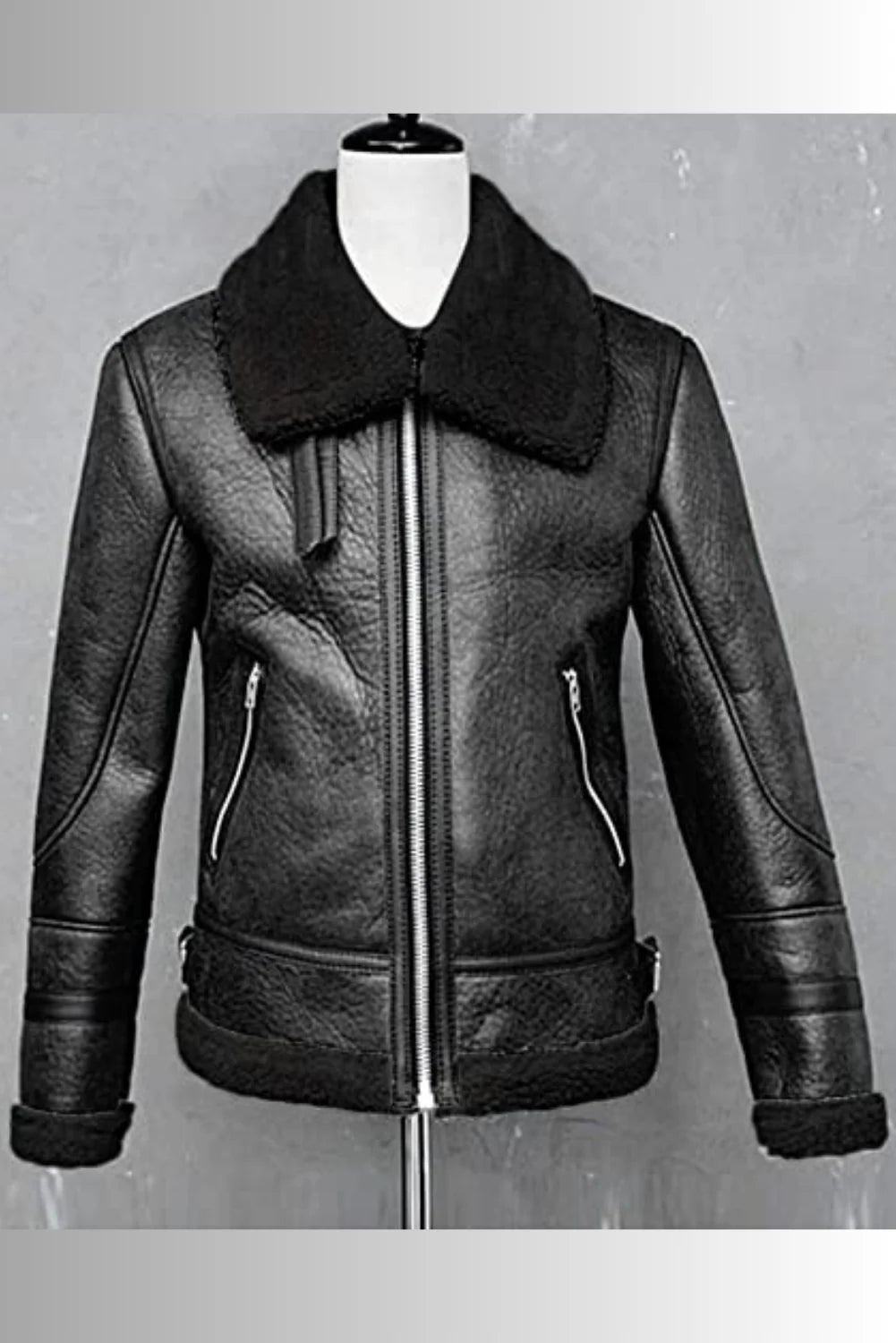 Francis B-3 Black Leather Bomber Jacket