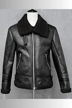 Francis B-3 Black Leather Bomber Jacket
