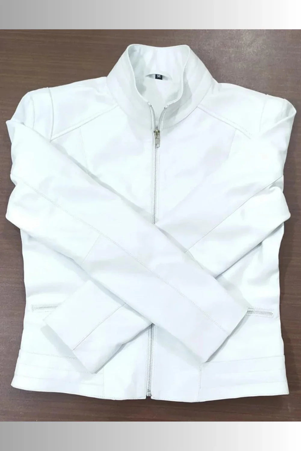 Jacqueline Beautiful Designer Purely Organic Real Lambskin White Leather Jacket