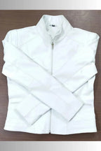 Jacqueline Beautiful Designer Purely Organic Real Lambskin White Leather Jacket