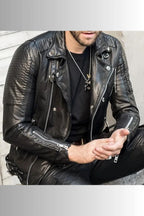 Allaric Alley Black Leather Biker Jacket