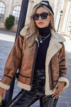 Eloise B3 RAF Shearling Aviator Bomber Leather Jacket