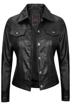 Chloe 4 Pockets Black Trucker Leather Jacket