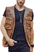Jeremy Safari Brown Leather Vest