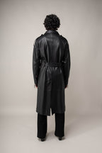 Drop Shoulder Leather Trench (Man)