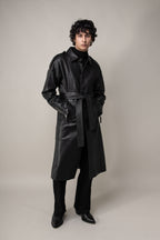 Drop Shoulder Leather Trench (Man)