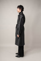 Drop Shoulder Leather Trench (Man)