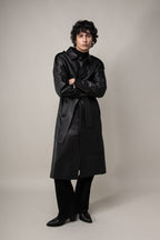 Drop Shoulder Leather Trench (Man)