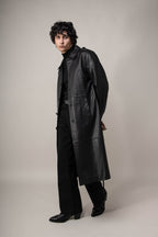 Drop Shoulder Leather Trench (Man)