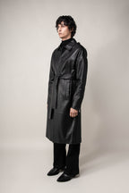 Drop Shoulder Leather Trench (Man)