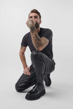 STRAIGHT LEG STRETCH LEATHER TROUSER