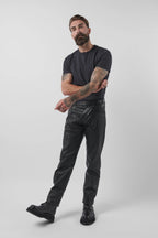 STRAIGHT LEG STRETCH LEATHER TROUSER