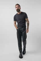 STRAIGHT LEG STRETCH LEATHER TROUSER