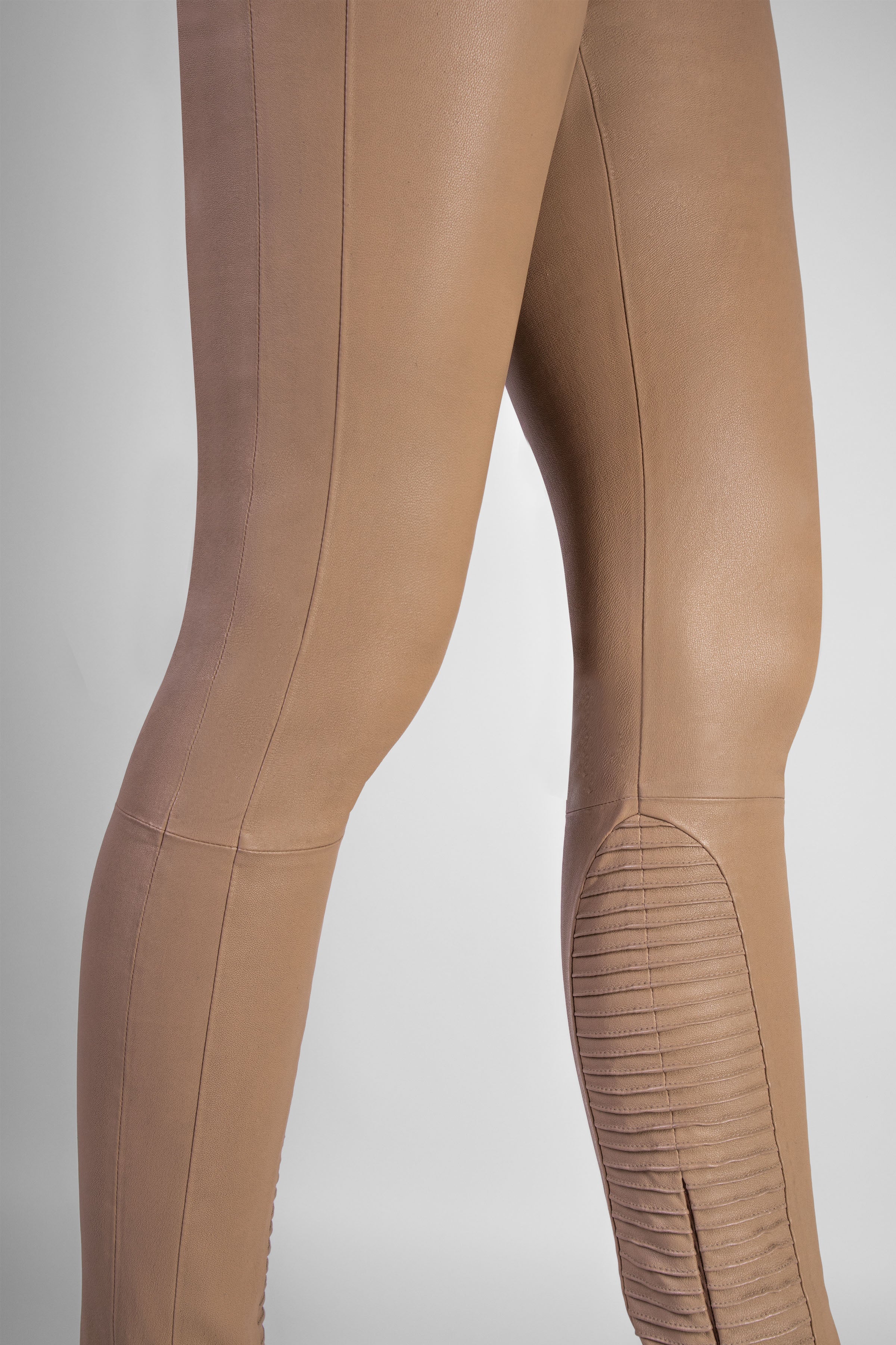 Kay Michaels Leather Leggings - Sand