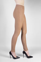 Kay Michaels Leather Leggings - Sand