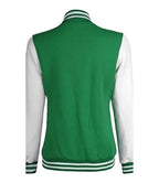 Women's Green and White Varsity Jacket