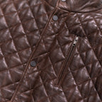 Highlands Quilted Leather Jacket | Mahogany Brown