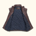 Highlands Quilted Leather Vest | Mahogany Brown