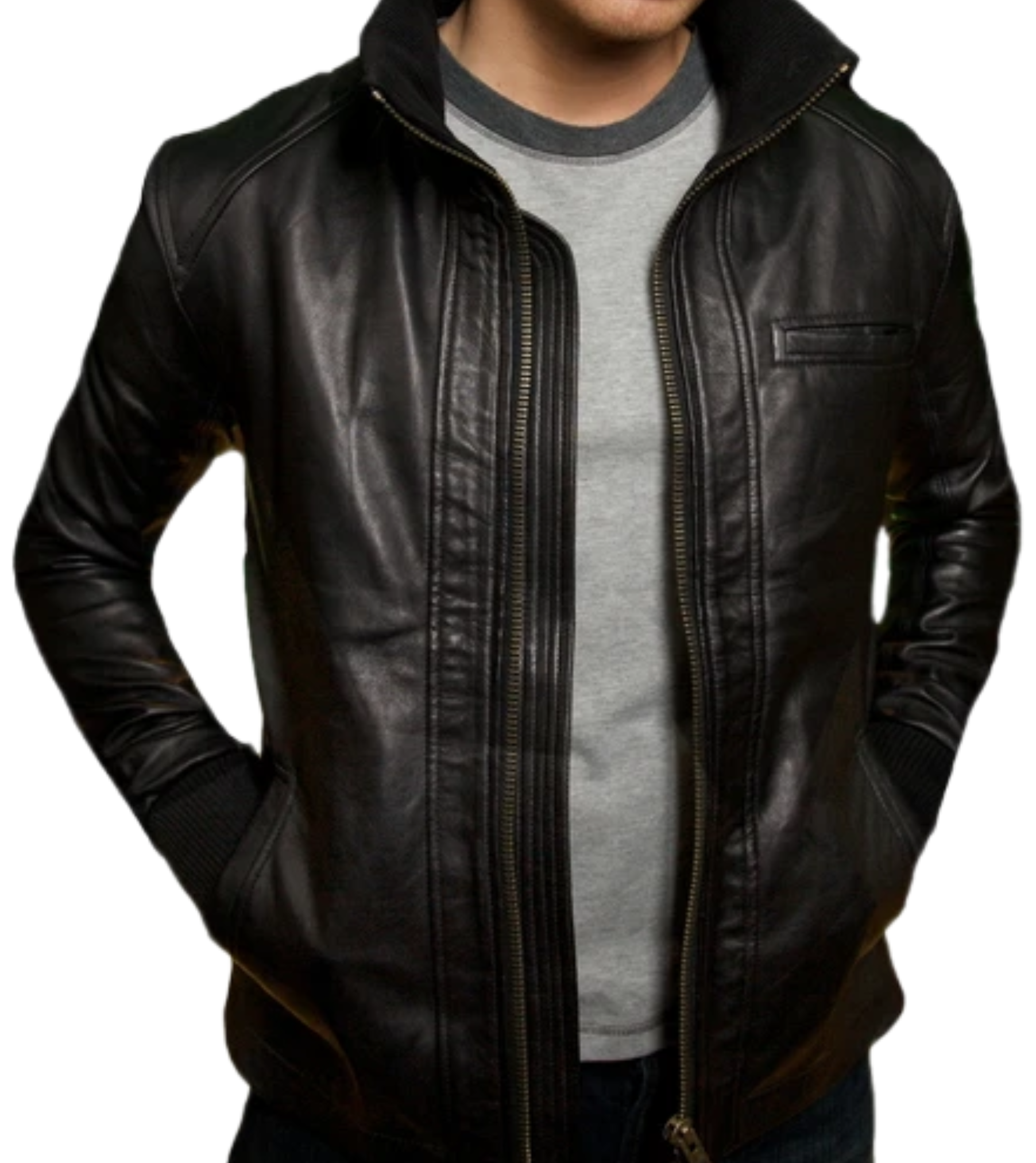 Adriel Stylish Slim Fit Black Leather Jacket