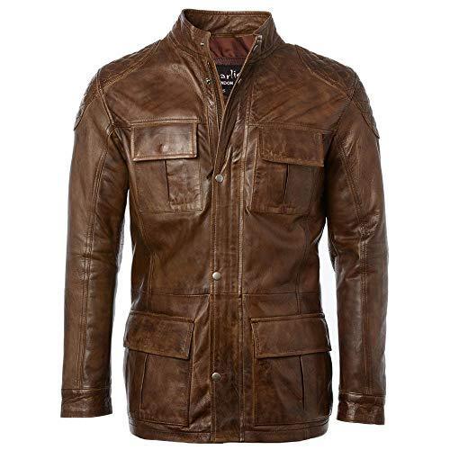 Mens 3/4 Soft Vintage Brown Leather Brontes Jacket